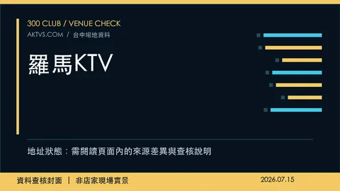 羅馬KTV店家資料查核封面，非店家現場實景