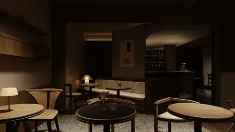 美村藥舖低照度沙發座位與店內空間
